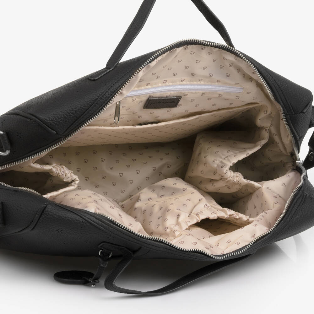 Pasito a Pasito-Black Faux Leather London Changing Bag (37cm) | Childrensalon