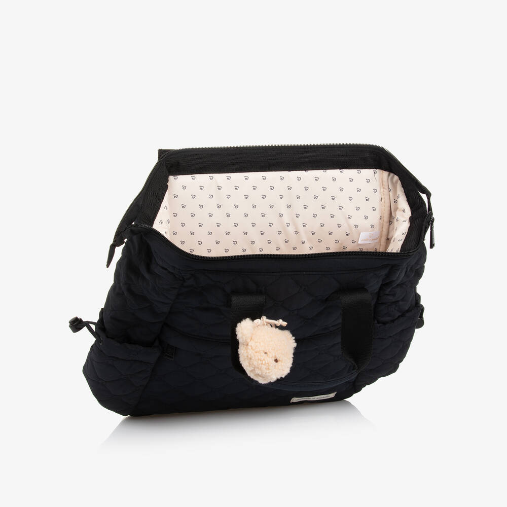 Pasito a Pasito-Black Quilted Changing Backpack (40cm) | Childrensalon