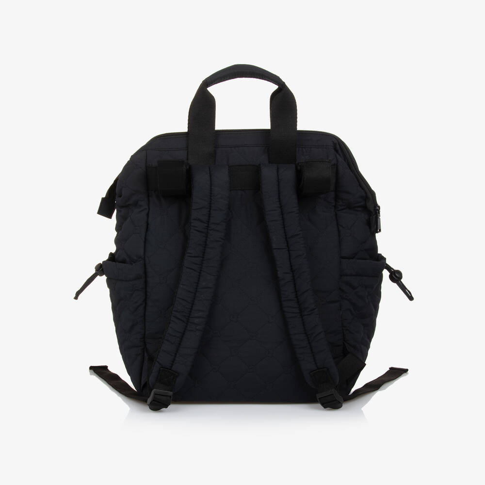 Pasito a Pasito-Black Quilted Changing Backpack (40cm) | Childrensalon