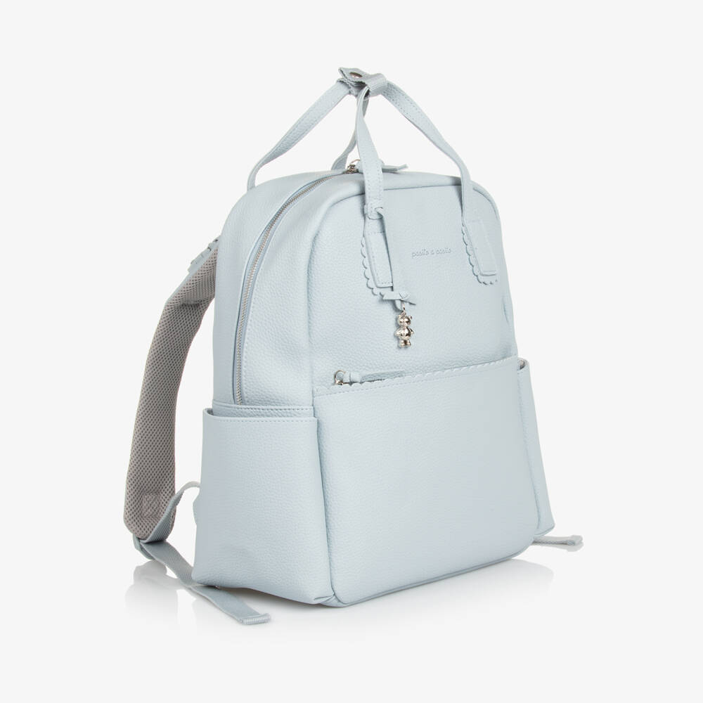 Pasito a Pasito-Пеленальный рюкзак голубой из искусственной кожи (36см) | Childrensalon