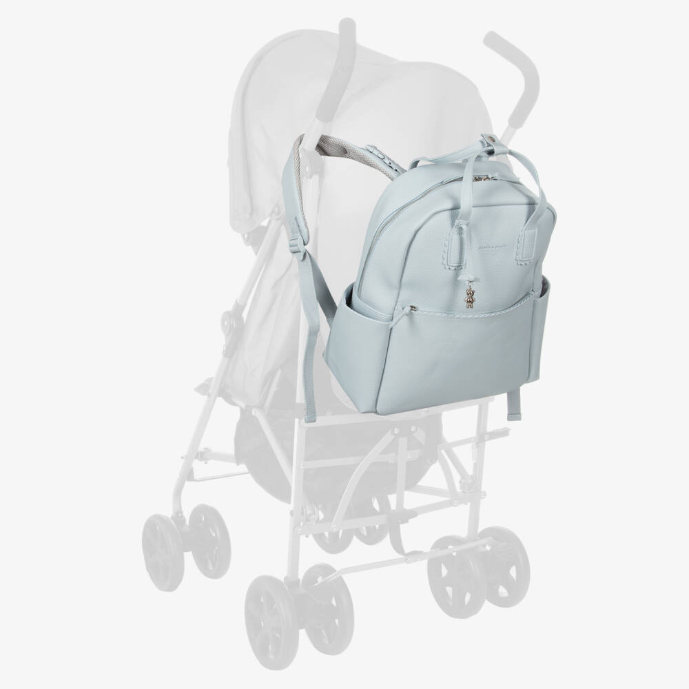 Pasito a Pasito-Пеленальный рюкзак голубой из искусственной кожи (36см) | Childrensalon