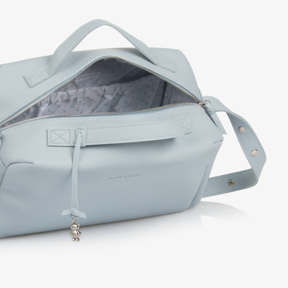 Pasito a Pasito-Blue Faux Leather Changing Bag (41cm) | Childrensalon