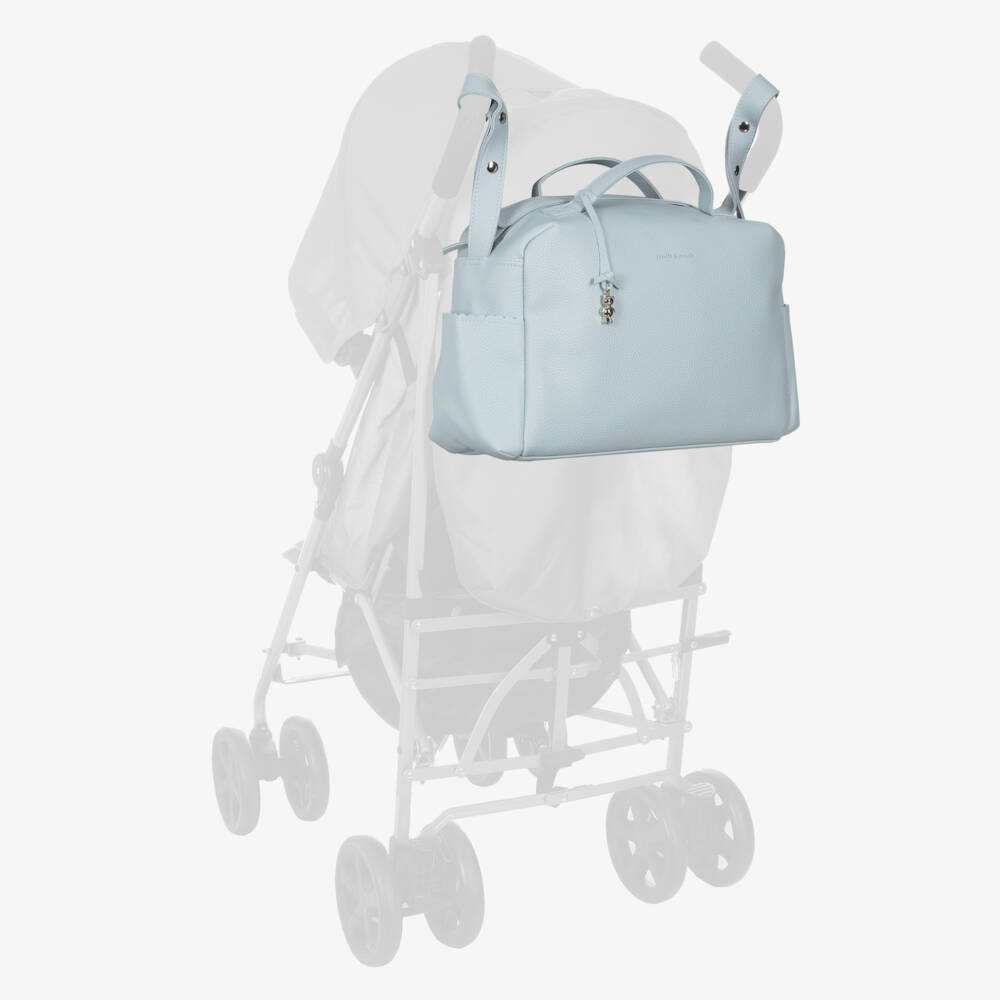 Pasito a Pasito-Blue Faux Leather Changing Bag (41cm) | Childrensalon