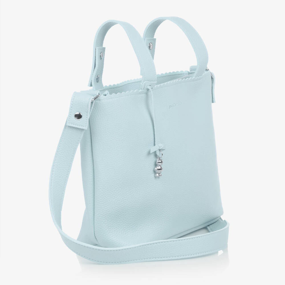 Pasito a Pasito-Blue Faux Leather Stroller Changing Bag (34cm) | Childrensalon