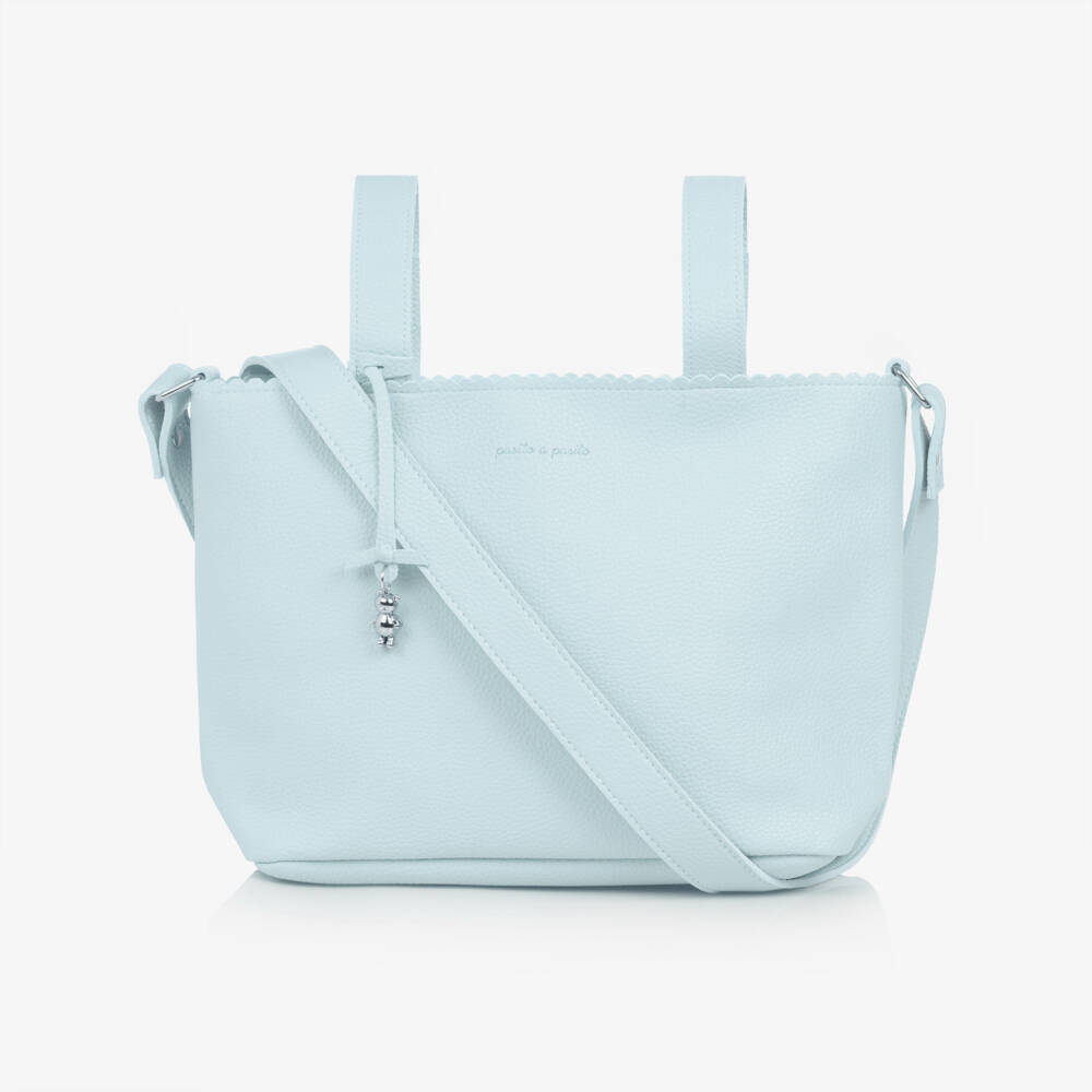 Pasito a Pasito-Blue Faux Leather Stroller Changing Bag (34cm) | Childrensalon