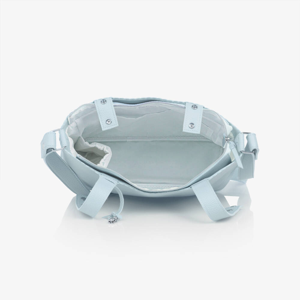 Pasito a Pasito-Blue Faux Leather Stroller Changing Bag (34cm) | Childrensalon