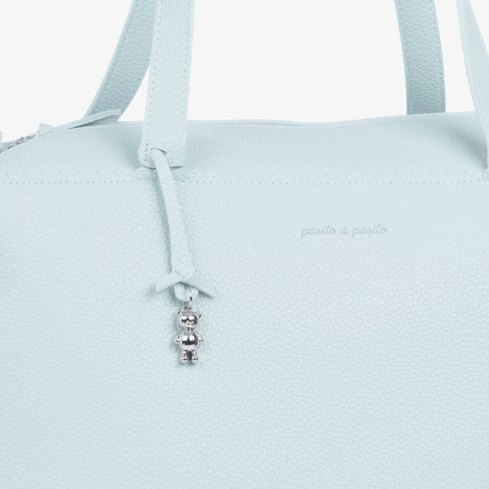 Pasito a Pasito-Blue Faux Leather Weekend Changing Bag (50cm) | Childrensalon