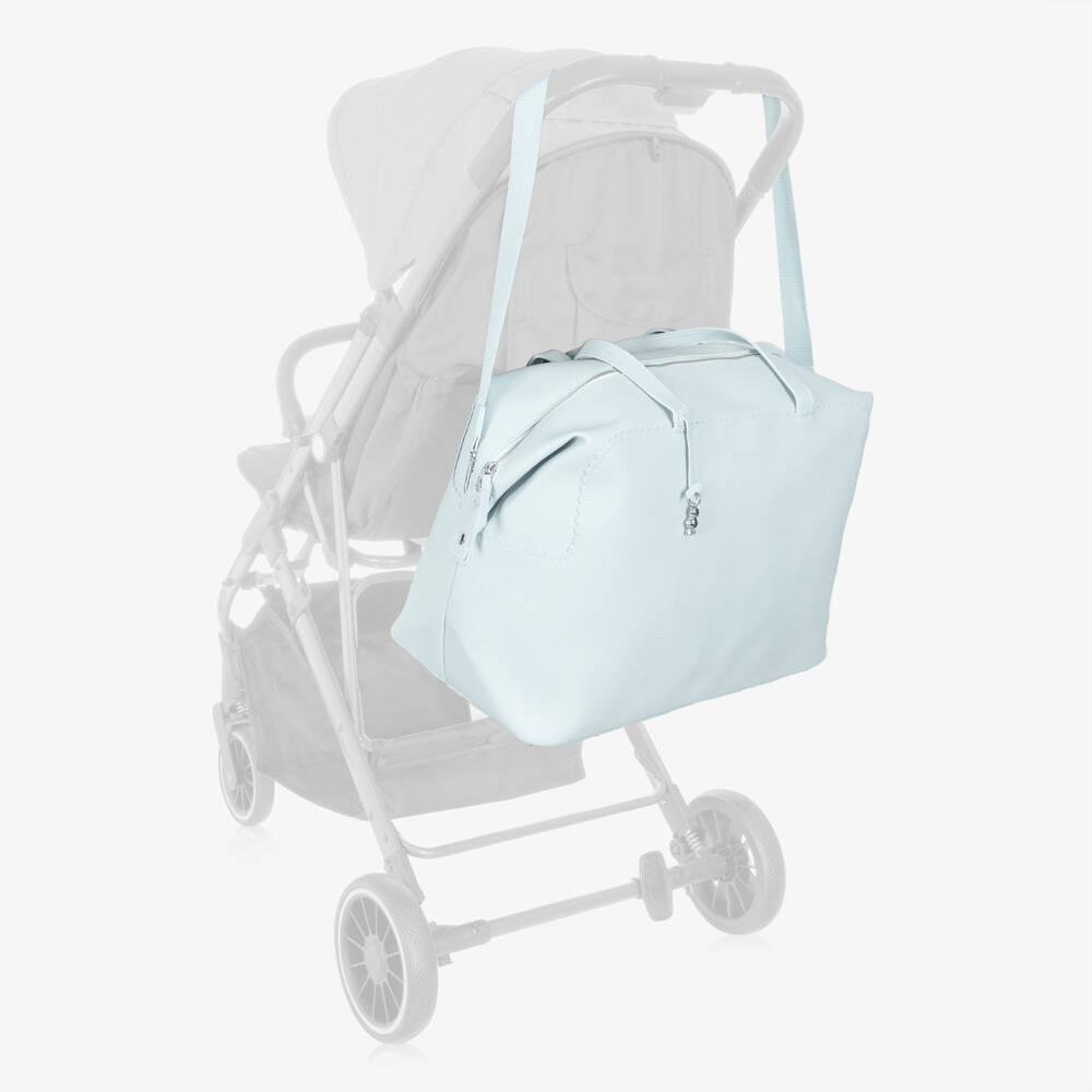 Pasito a Pasito-Blue Faux Leather Weekend Changing Bag (50cm) | Childrensalon