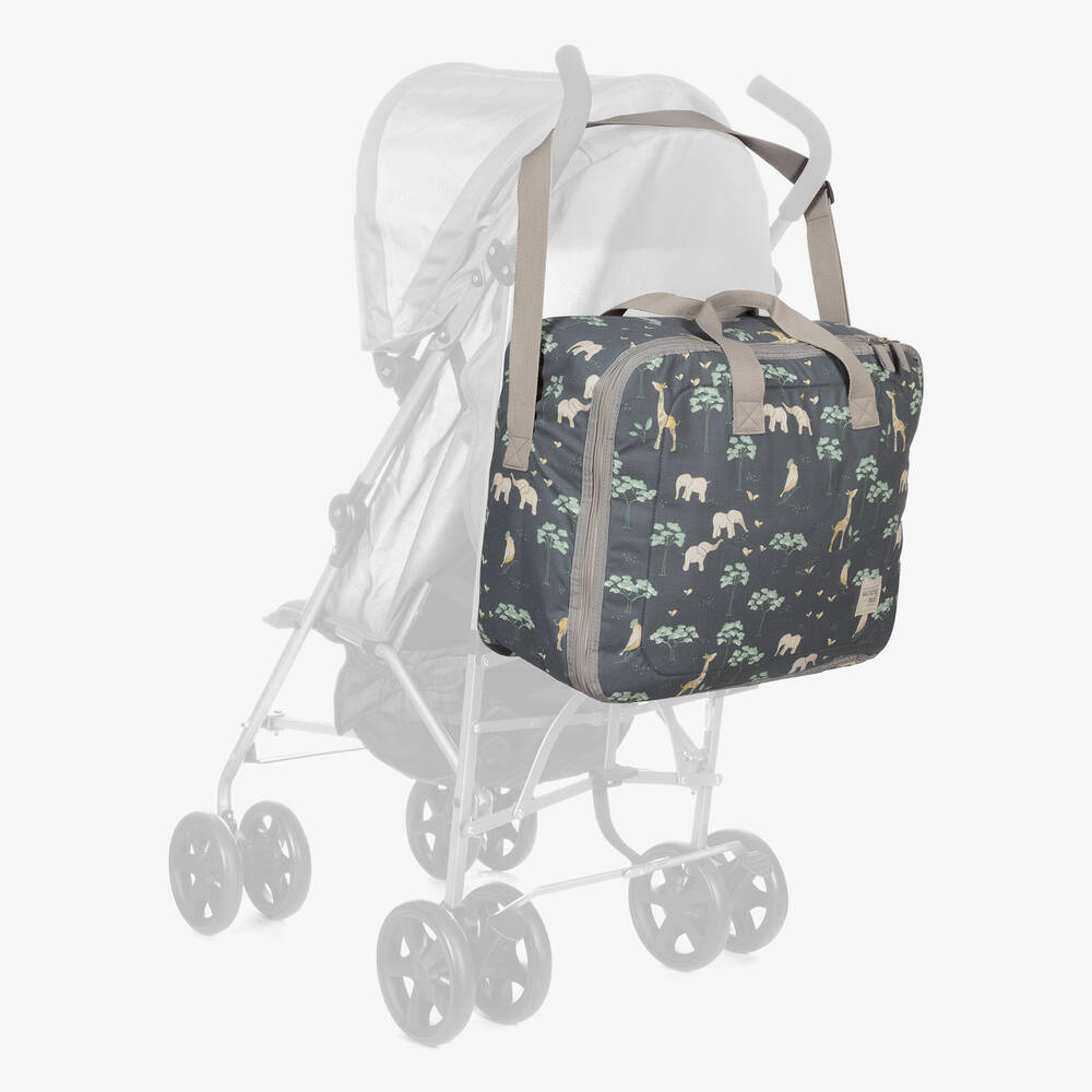 Pasito a Pasito Walking Mum-Blue & Grey Jungle Print Suitcase (49cm) | Childrensalon
