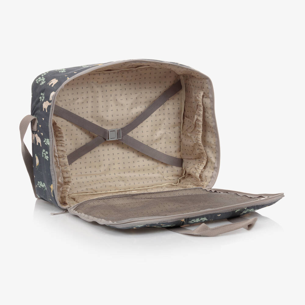 Pasito a Pasito Walking Mum-Blue & Grey Jungle Print Suitcase (49cm) | Childrensalon