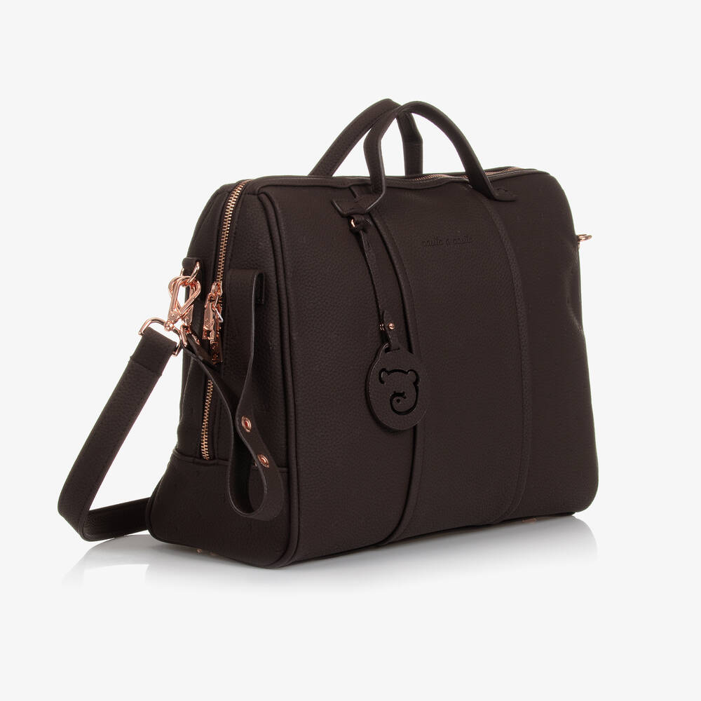 Pasito a Pasito-حقيبة تغيير الحفاضات جلد صناعي لون بني (37 سم) | Childrensalon