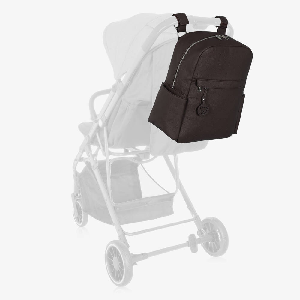 Pasito a Pasito-Пеленальный рюкзак коричневый из искусственной кожи Лондон (38см) | Childrensalon