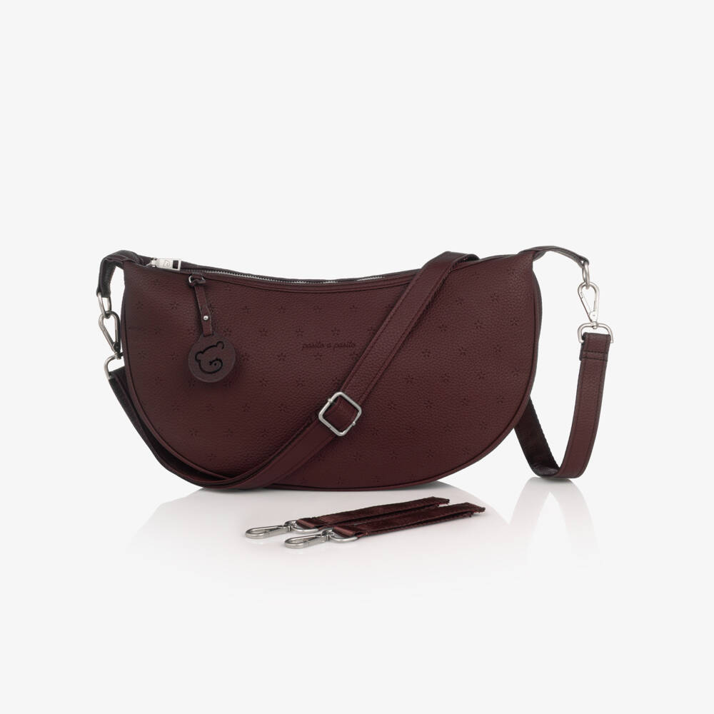 Pasito a Pasito-Burgundy Red Gondola Crossbody Changing Bag (38cm) | Childrensalon