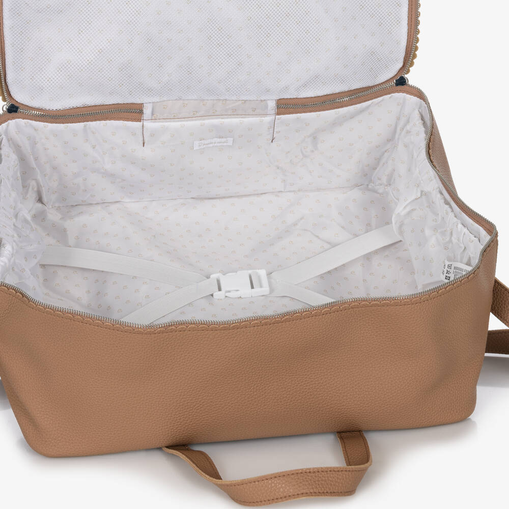 Pasito a Pasito-Camel Brown Faux Leather Maternity Bag (45cm) | Childrensalon