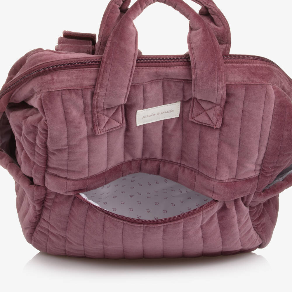 Pasito a Pasito-Рюкзак пеленальный вишневый вельветовый (40см) | Childrensalon