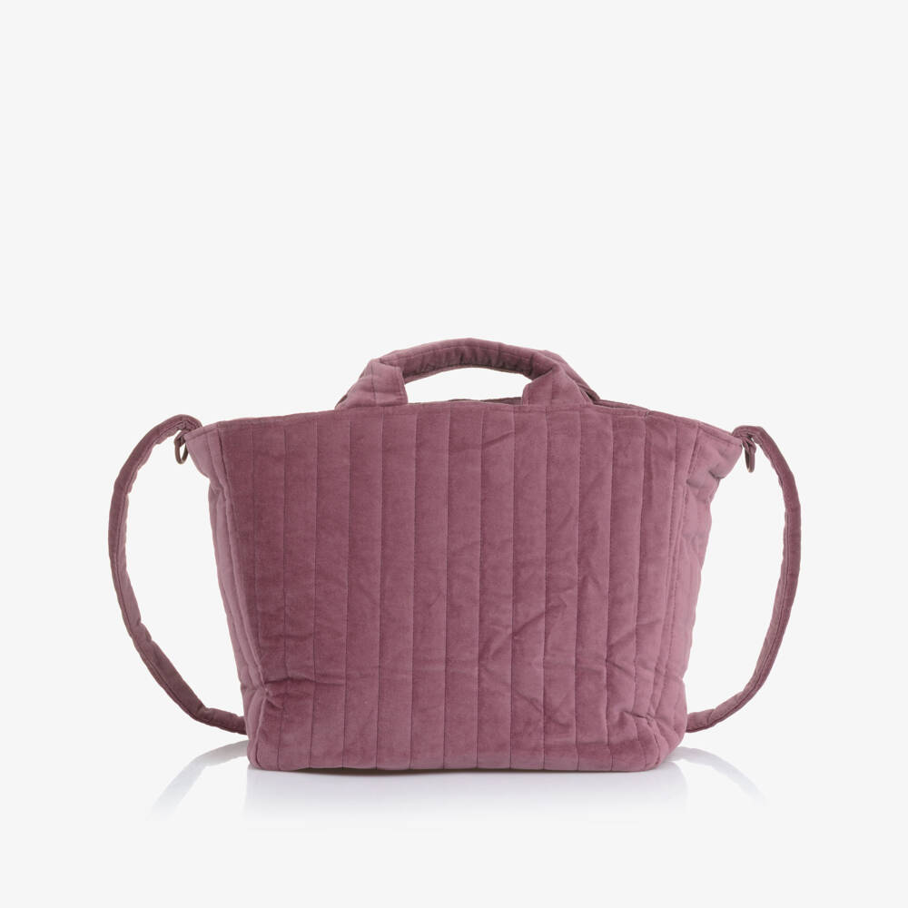Pasito a Pasito-Cherry Velvet Changing Bag (37cm) | Childrensalon