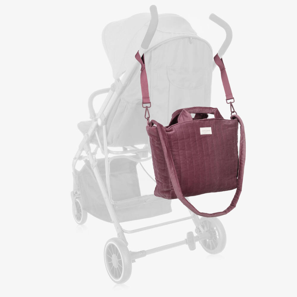 Pasito a Pasito-Cherry Velvet Changing Bag (37cm) | Childrensalon