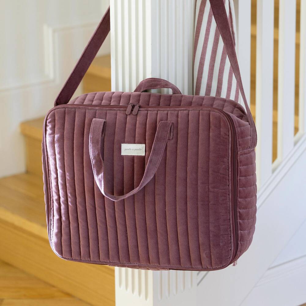 Pasito a Pasito-Cherry Velvet Suitcase (44cm) | Childrensalon