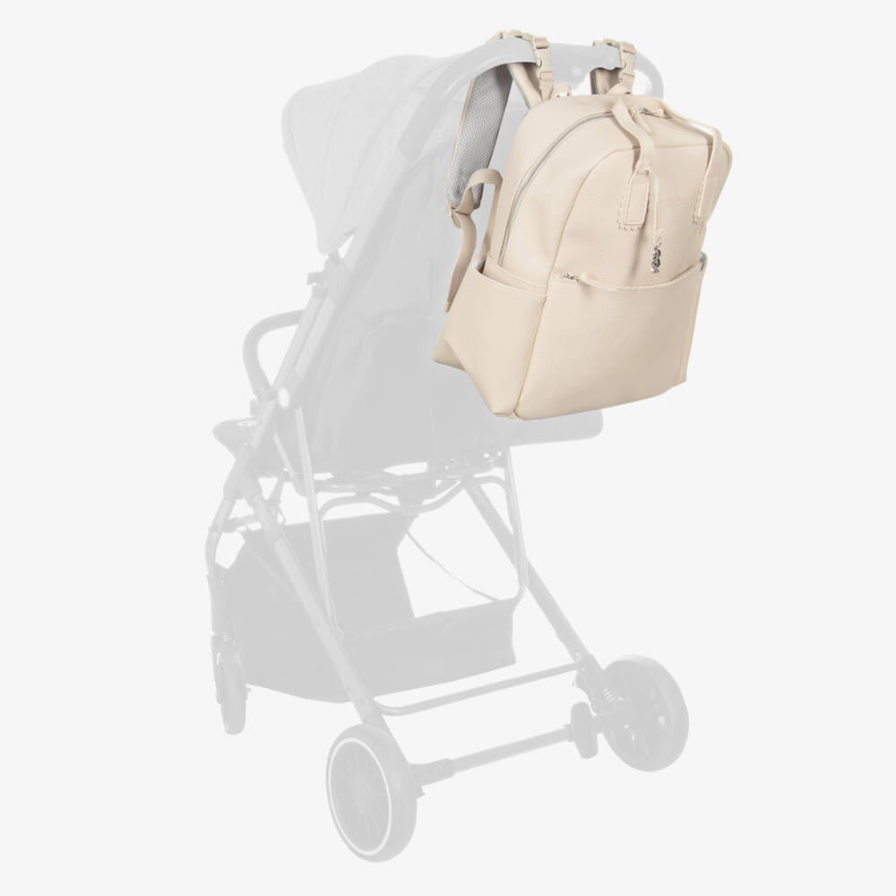 Pasito a Pasito Walking Mum-Cream Faux Leather Changing Backpack (38cm) | Childrensalon