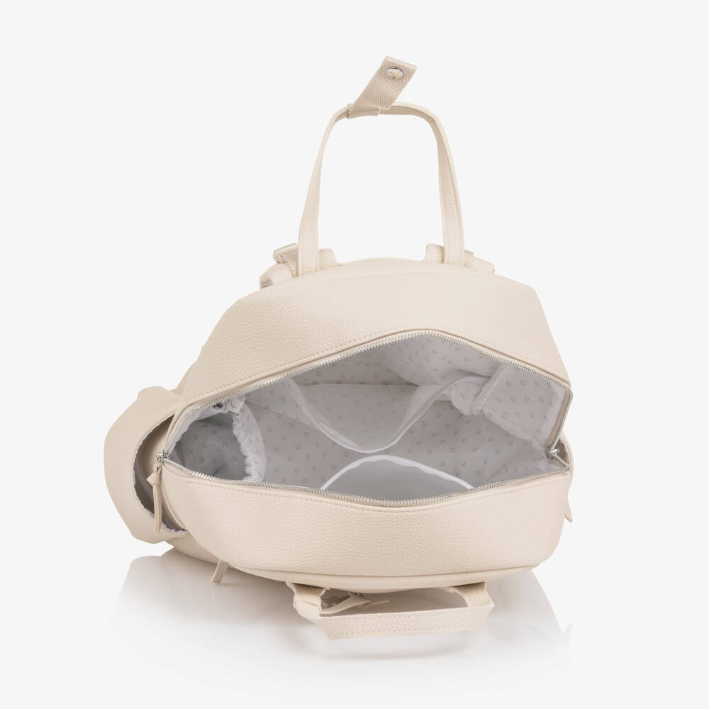 Pasito a Pasito Walking Mum-Cream Faux Leather Changing Backpack (38cm) | Childrensalon