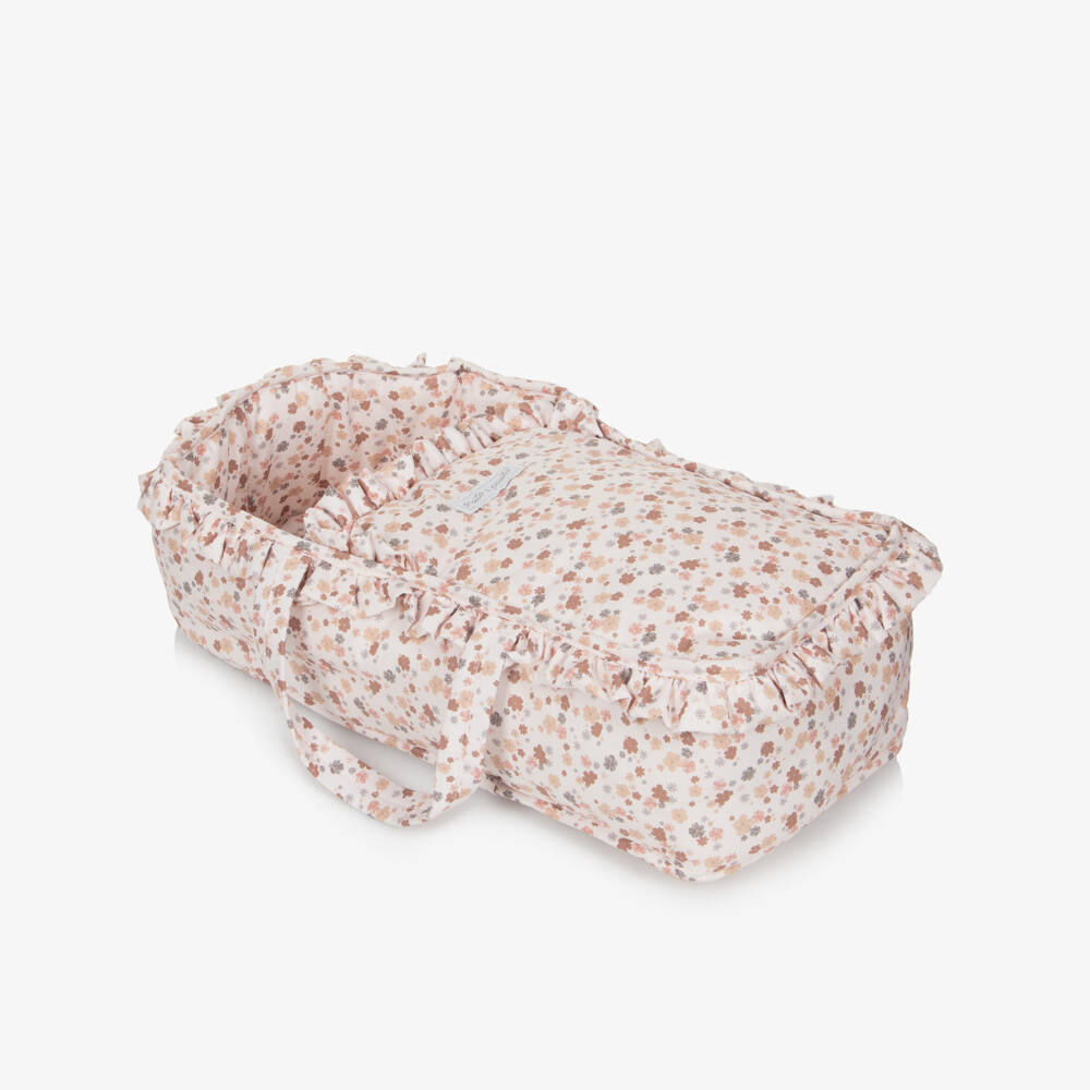 Pasito a Pasito-سرير لحمل الدمية بطبعة ورود لون عاجي للبنات (46 سم) | Childrensalon