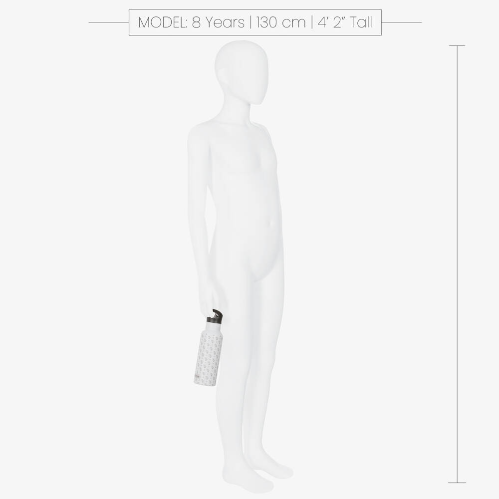 Pasito a Pasito Walking Mum-Girls White Insulated Drinks Bottle with Floral Print (25cm) | Childrensalon