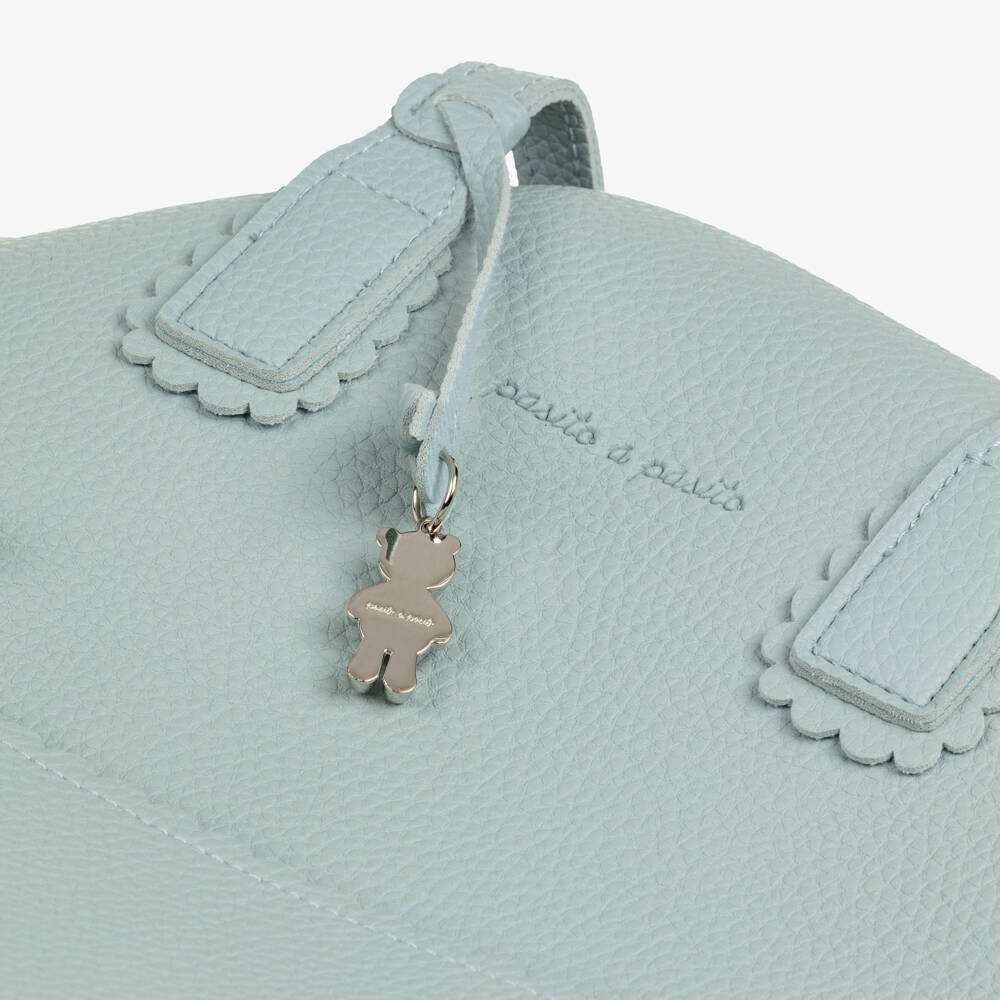 Pasito a Pasito-Green Faux Leather Changing Backpack (38cm) | Childrensalon