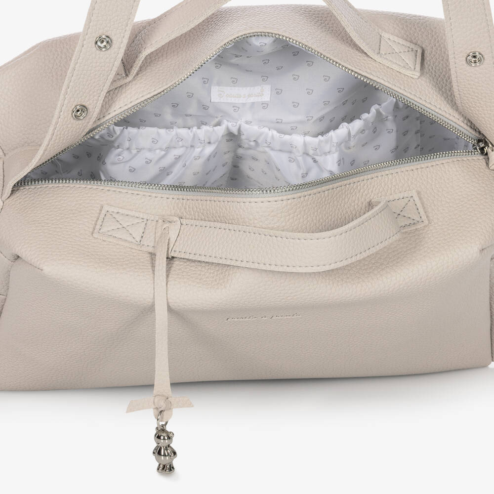 Pasito a Pasito-Grey Faux Leather Baby Changing Bag (43cm) | Childrensalon