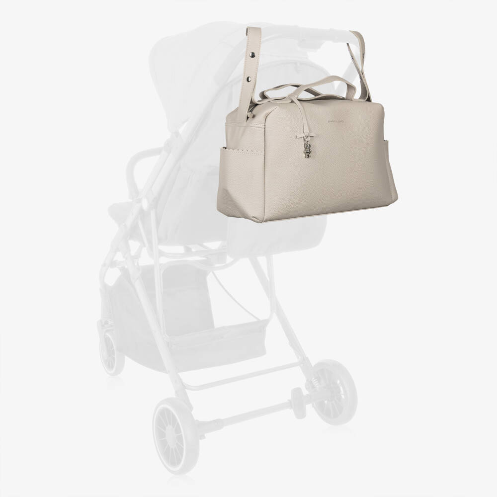 Pasito a Pasito-Grey Faux Leather Baby Changing Bag (43cm) | Childrensalon