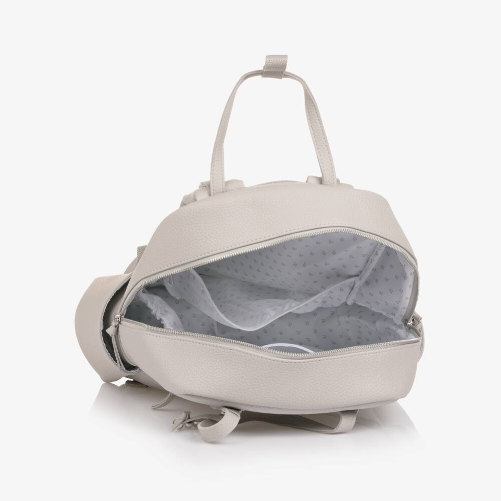 Pasito a Pasito Walking Mum-Grey Faux Leather Changing Backpack (38cm) | Childrensalon