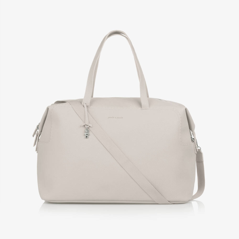 Pasito a Pasito-Grey Faux Leather Weekend Changing Bag (50cm) | Childrensalon