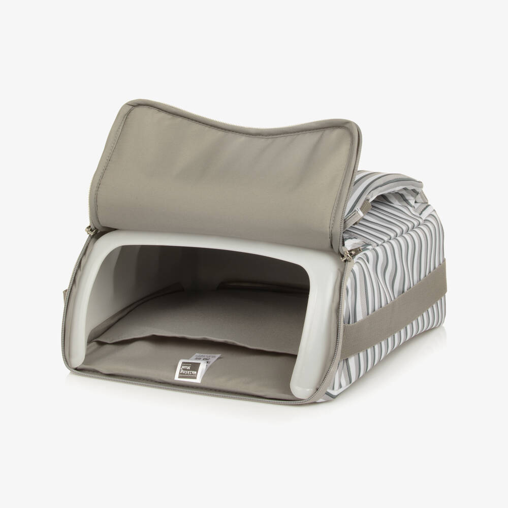 Pasito a Pasito Walking Mum-Grey Striped Portable Highchair | Childrensalon