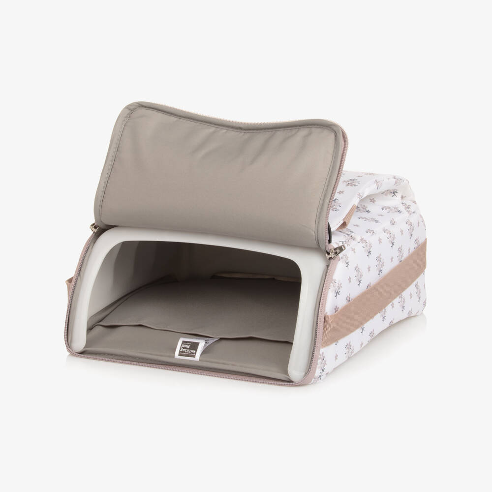 Pasito a Pasito Walking Mum-Ivory & Beige Floral Portable Highchair | Childrensalon