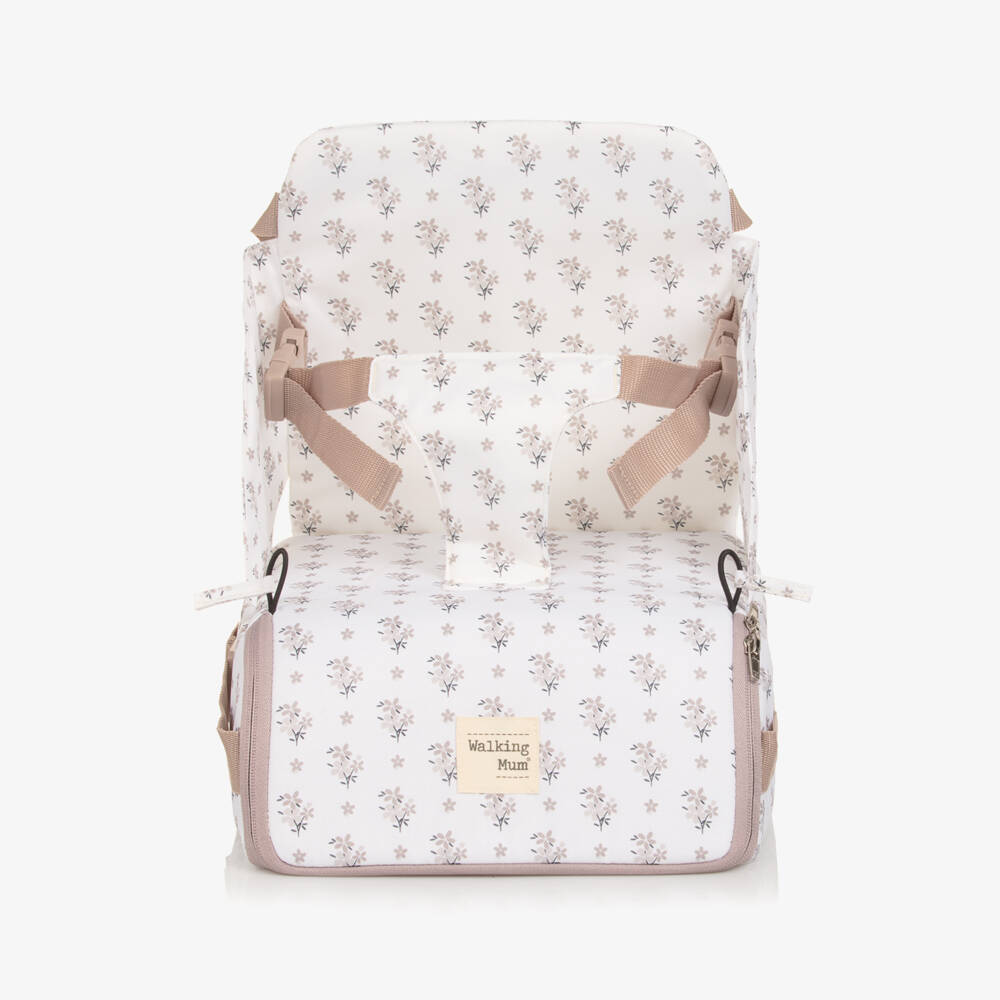 Pasito a Pasito Walking Mum-Ivory & Beige Floral Portable Highchair | Childrensalon