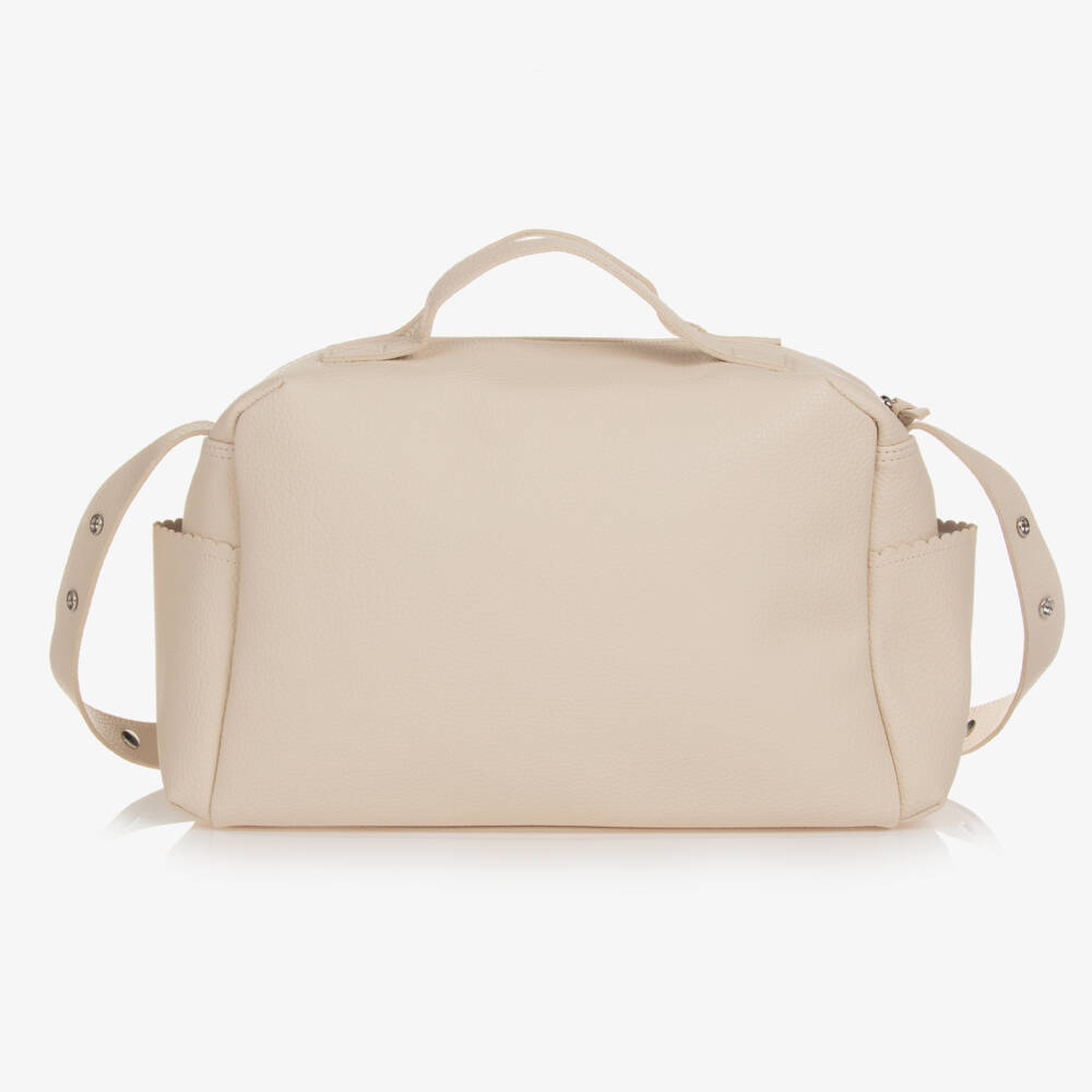 Pasito a Pasito-Ivory Faux Leather Baby Changing Bag (41cm) | Childrensalon