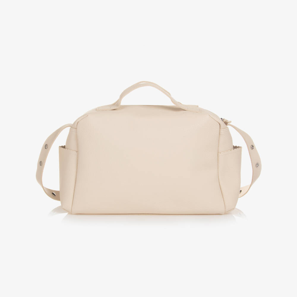 Pasito a Pasito-Ivory Faux Leather Baby Changing Bag (41cm) | Childrensalon