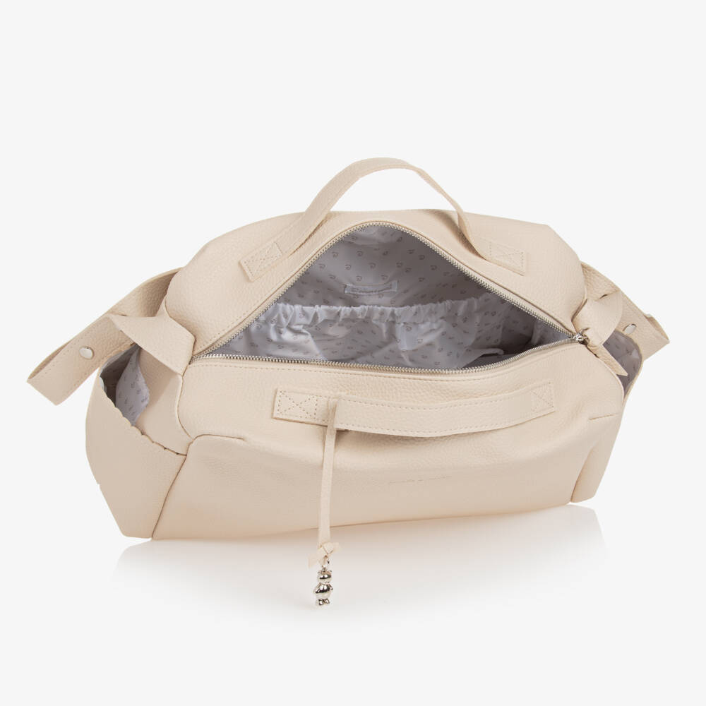 Pasito a Pasito-Ivory Faux Leather Baby Changing Bag (41cm) | Childrensalon