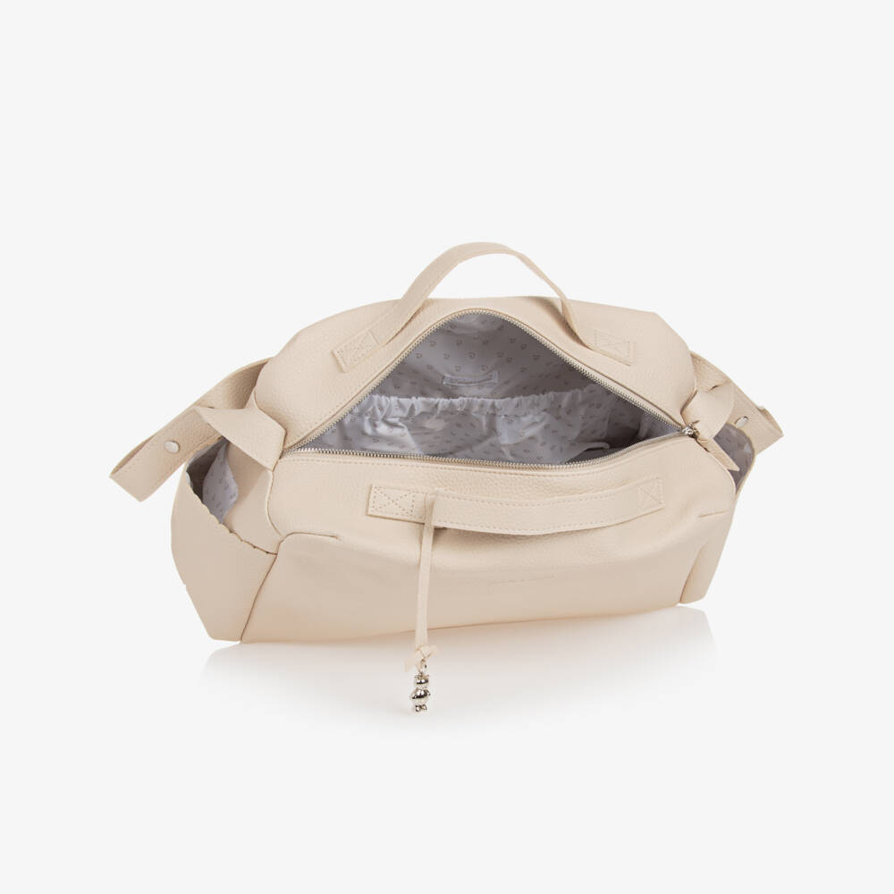 Pasito a Pasito-Ivory Faux Leather Baby Changing Bag (41cm) | Childrensalon