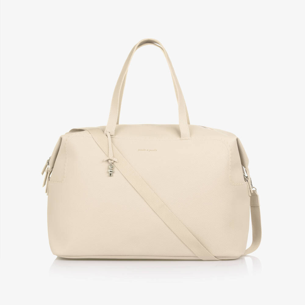 Pasito a Pasito-Ivory Faux Leather Weekend Changing Bag (50cm) | Childrensalon
