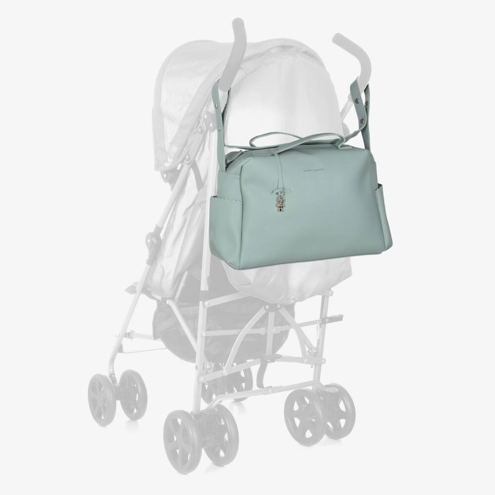 Pasito a Pasito-Pale Green Faux Leather Changing Bag (36cm) | Childrensalon