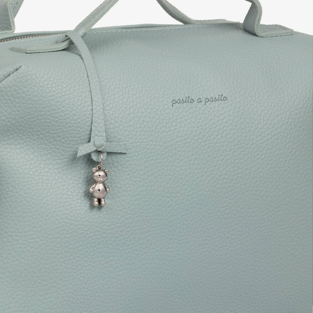 Pasito a Pasito-Pale Green Faux Leather Changing Bag (41cm) | Childrensalon