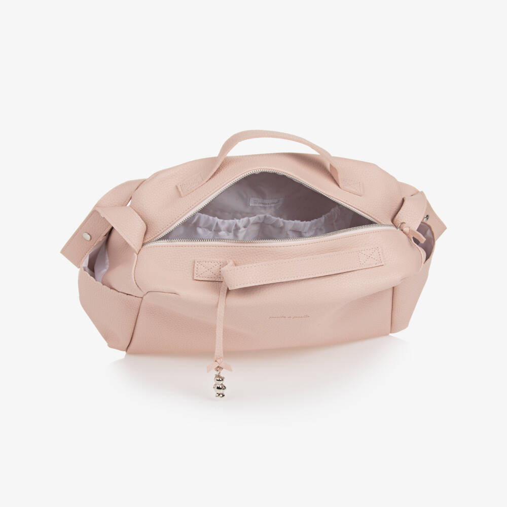 Pasito a Pasito-Pale Pink Faux Leather Baby Changing Bag (41cm) | Childrensalon