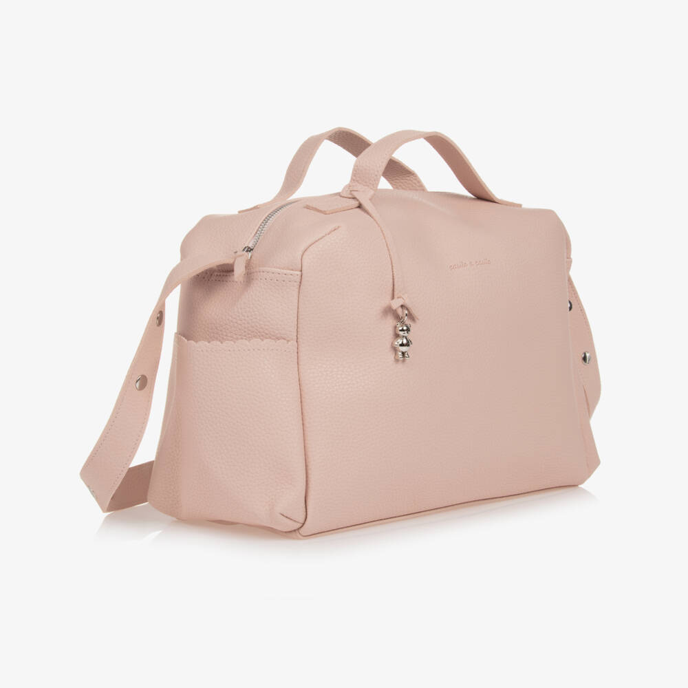 Pasito a Pasito-Pale Pink Faux Leather Baby Changing Bag (41cm) | Childrensalon