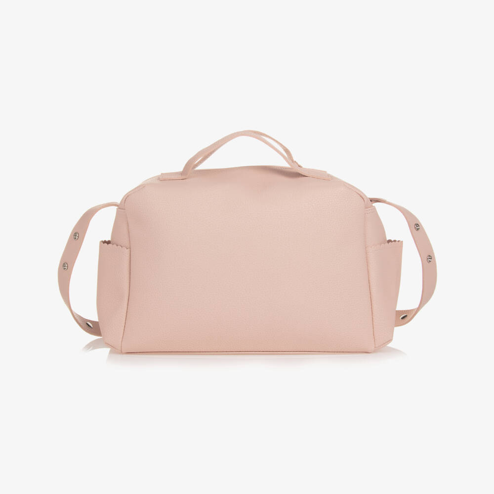 Pasito a Pasito-Pale Pink Faux Leather Baby Changing Bag (41cm) | Childrensalon