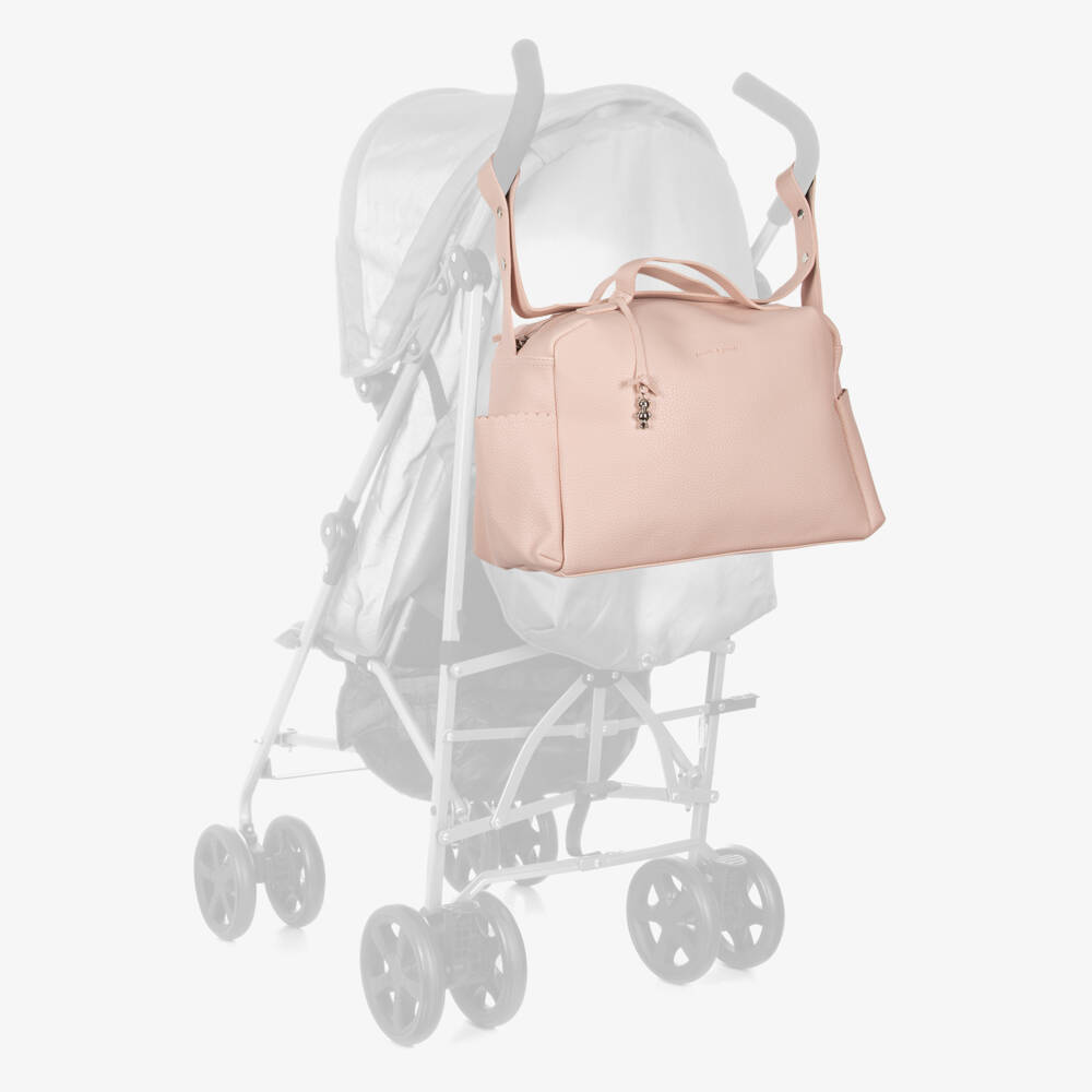Pasito a Pasito-Pale Pink Faux Leather Baby Changing Bag (46cm) | Childrensalon
