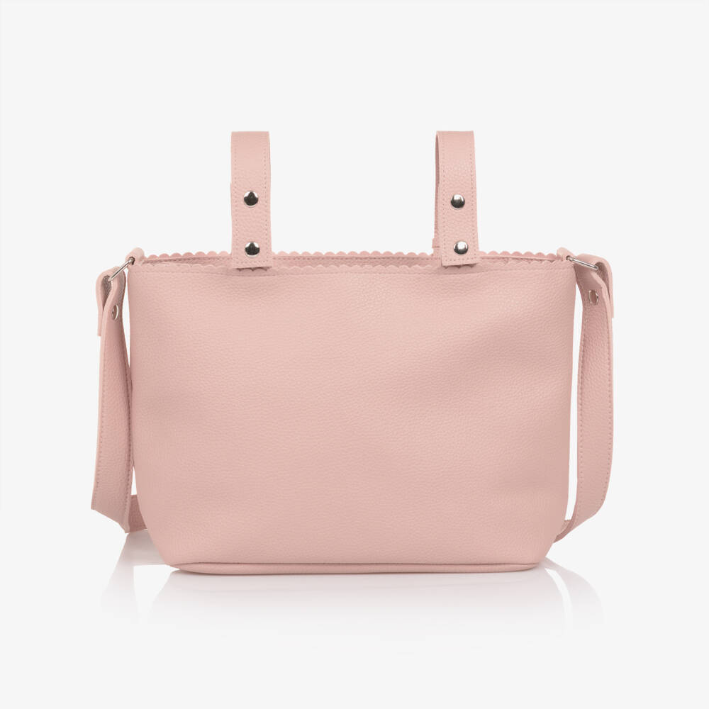 Pasito a Pasito-Pink Faux Leather Stroller Changing Bag (34cm) | Childrensalon