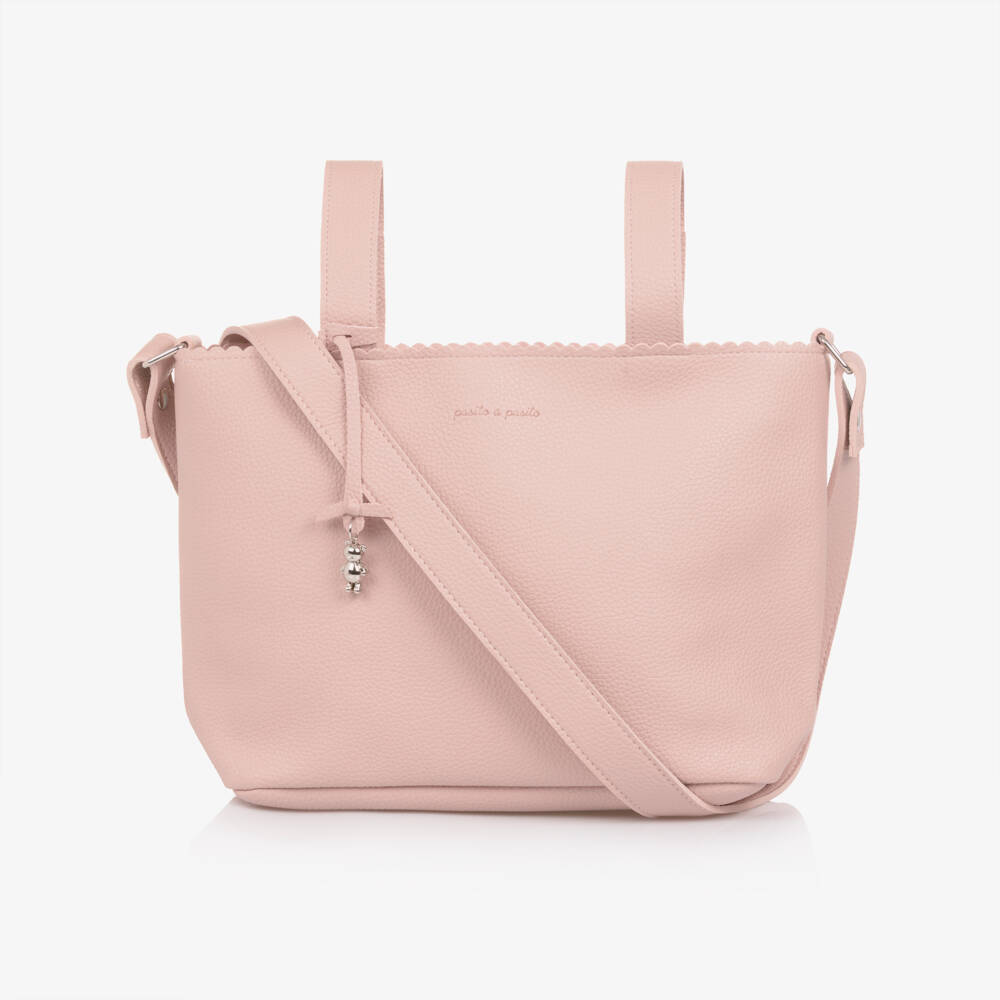 Pasito a Pasito-Pink Faux Leather Stroller Changing Bag (34cm) | Childrensalon