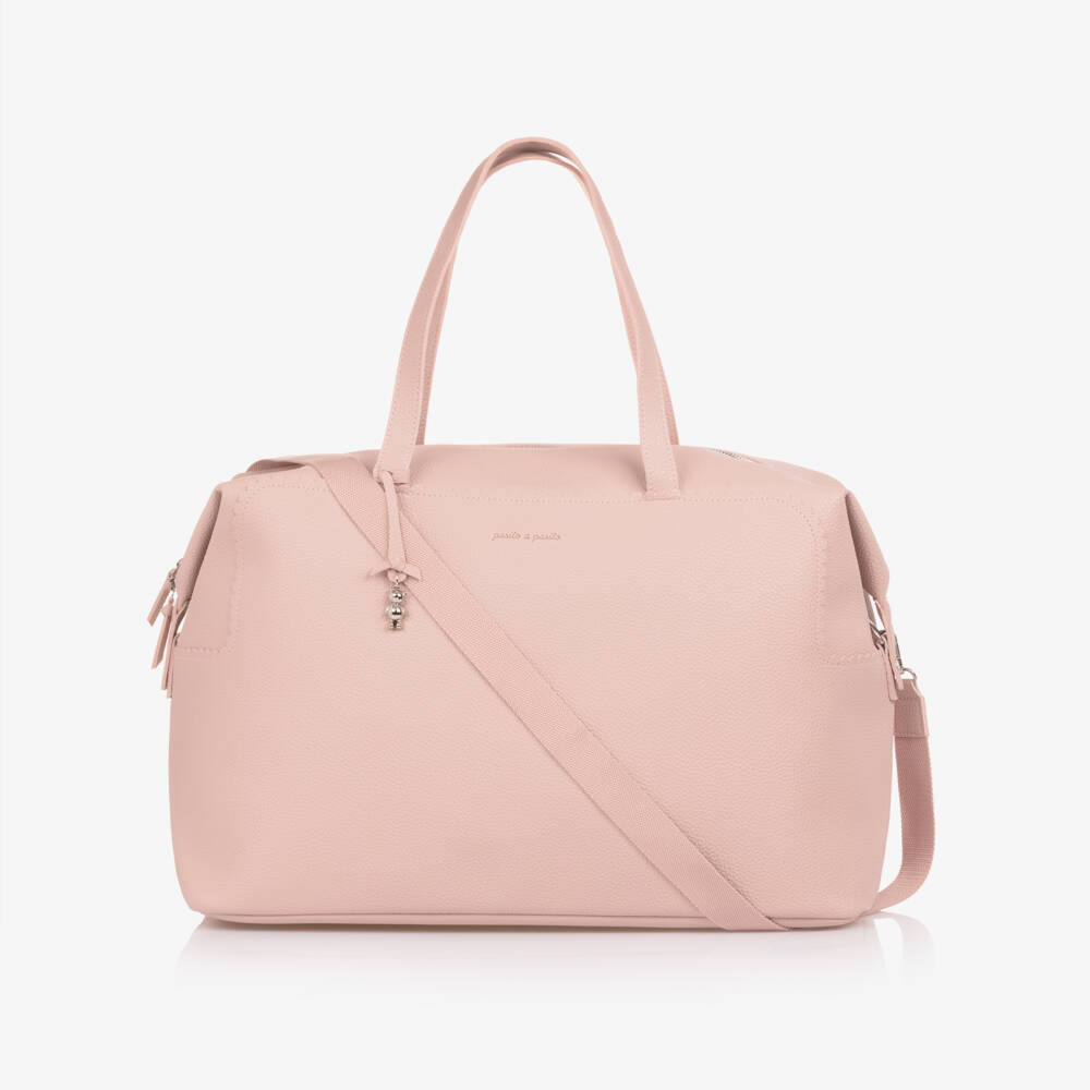 Pasito a Pasito-Pink Faux Leather Weekend Changing Bag (50cm) | Childrensalon