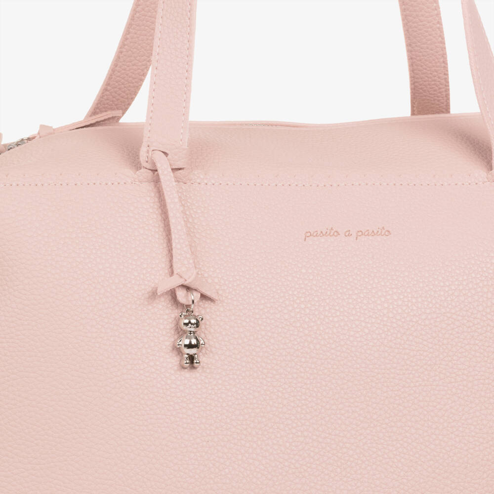 Pasito a Pasito-حقيبة تغيير الحفاضات جلد الصناعي لون زهري (50 سم) | Childrensalon