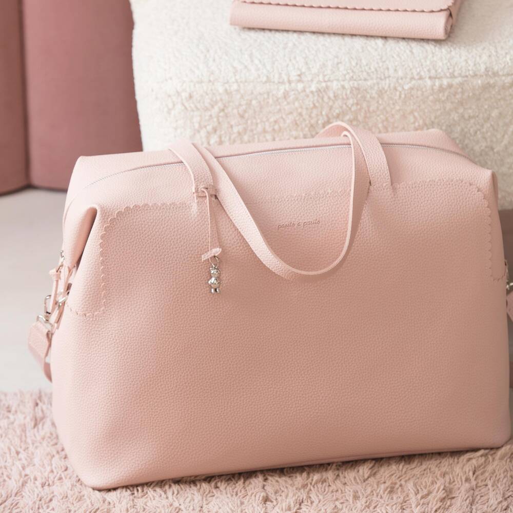 Pasito a Pasito-حقيبة تغيير الحفاضات جلد الصناعي لون زهري (50 سم) | Childrensalon